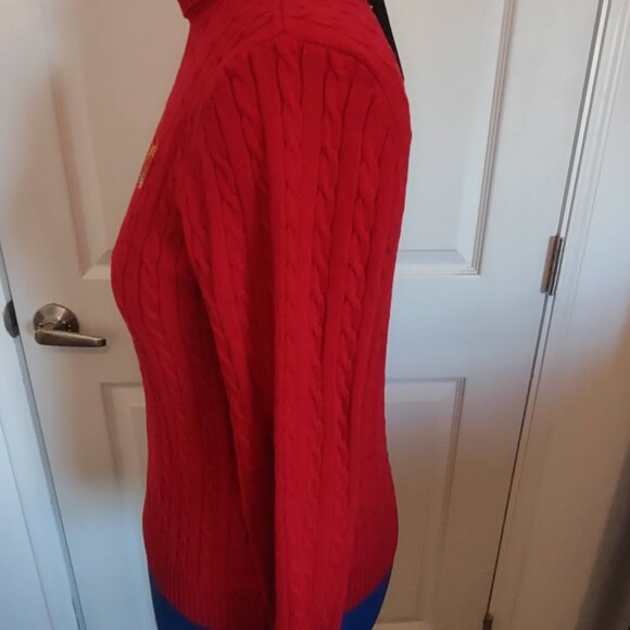 Lauren Ralph Lauren St Martin 100% Cotton True Red Turtleneck L NWT - Picture 6 of 10